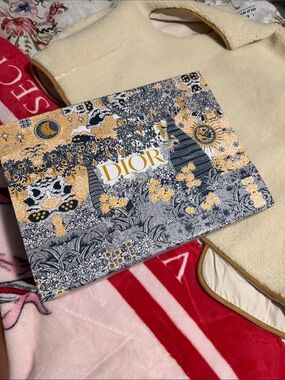 Dior Floral Illustration Box in Navy & Gold unused.